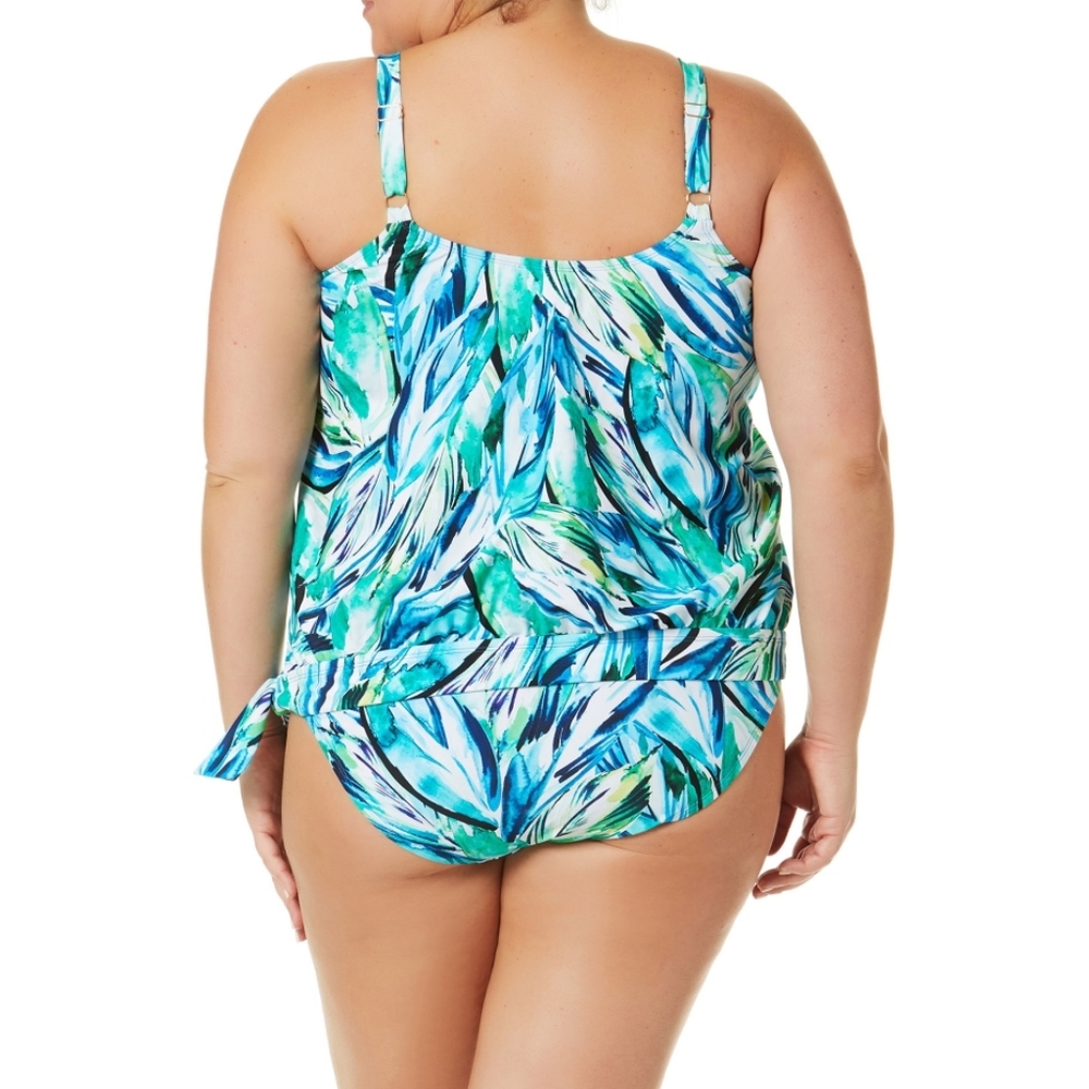 NWT Women's Plus printed Tankini - Picture 3 of 4